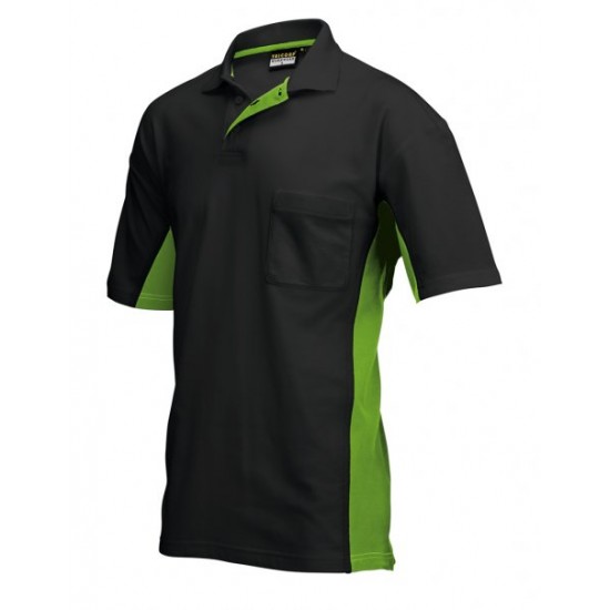 Tricorp Poloshirt Bi-Color Borstzak zwart-lime (TP2000) Maat: XS