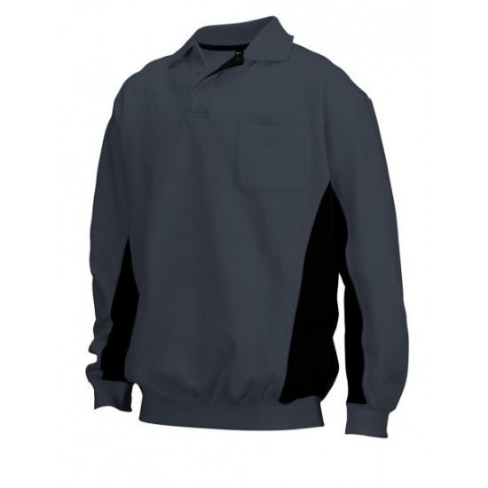 Tricorp Polosweater Bi-Color Borstzak d.grijs-zwart (TS2000) maat: XS