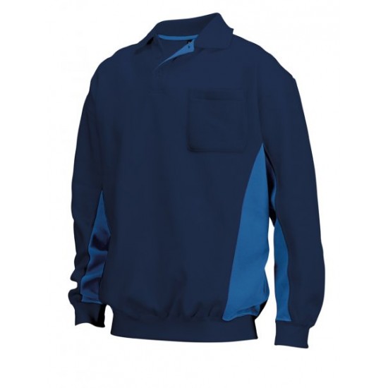 Tricorp Polosweater Bi-Color borstzak navy-royalbl. (TS2000) maat: S