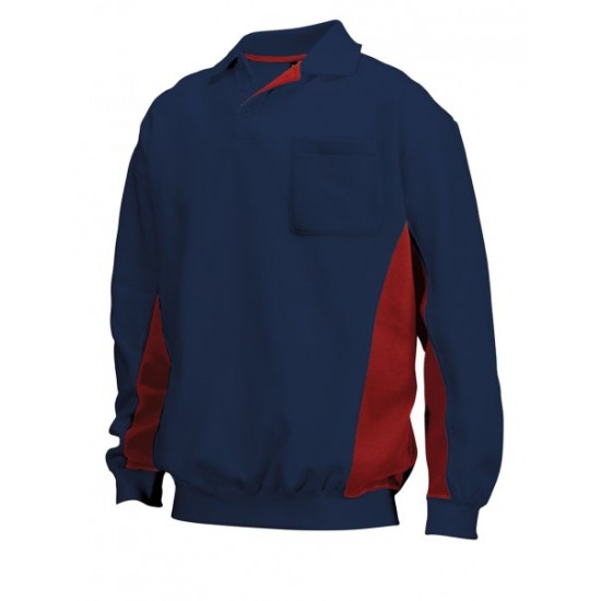 Tricorp Polosweater Bi-Color borstzak navy-rood (TS2000) Maat: L
