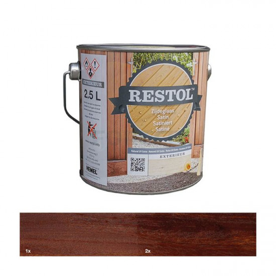 Restol houtolie zijdeglans (2,5 Ltr.) hardhoutbruin