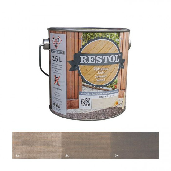 Restol houtolie zijdeglans (2,5 Ltr.) grijs