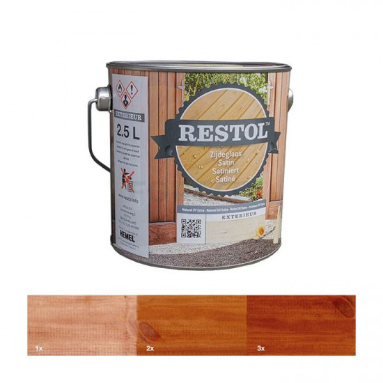 Restol houtolie zijdeglans (2,5 Ltr.) roodbruin