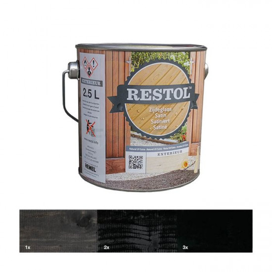 Restol houtolie zijdeglans (2,5 Ltr.) ebbenzwart