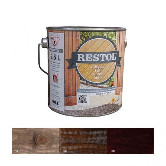 Restol houtolie zijdeglans (2,5 Ltr.) donkereiken