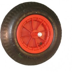 Kruiwagenwiel met as (20cm.) kogellager, kunststof