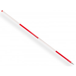 Jalonstok hout met stalen punt 200 cm. witte bovenkant