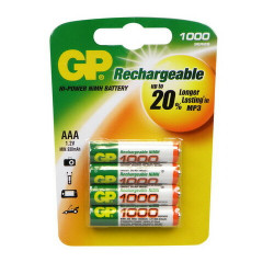 GP Oplaadbare batterijen HR03 (AAA) 4 st. 1000 mAh 1,2Volt