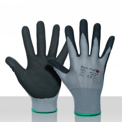 Werkhandschoenen Bull-Flex nitril zwart-blauw 10328 maat: M (8)