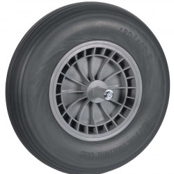 Kruiwagenwiel PVC nooit meer lek met 20 cm. as