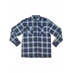 Storvik flanel overhemd ruit 1-2 blauw maat XXL