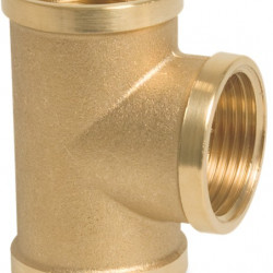 T-stuk messing 1" 3 x binnendraad