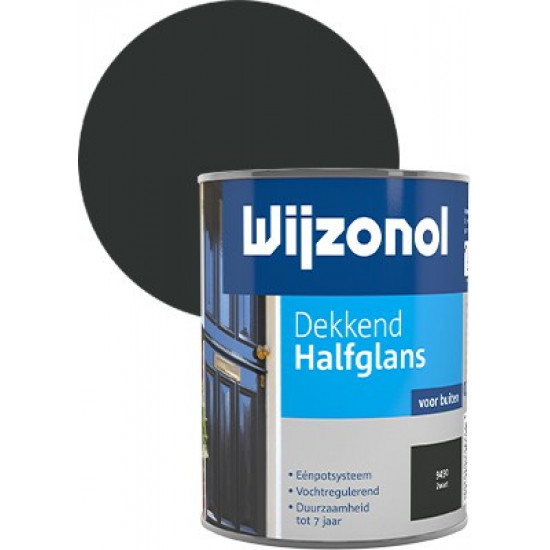 Wijzonol Halfglans dekkend (750 ml) zwart (9450)