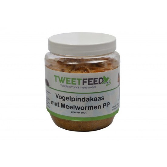 Tweetfeed Pindakaaspot kunststof naturel 350 gram.