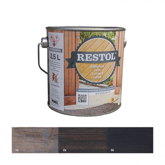 Restol houtolie zijdeglans (2,5 Ltr.) antraciet