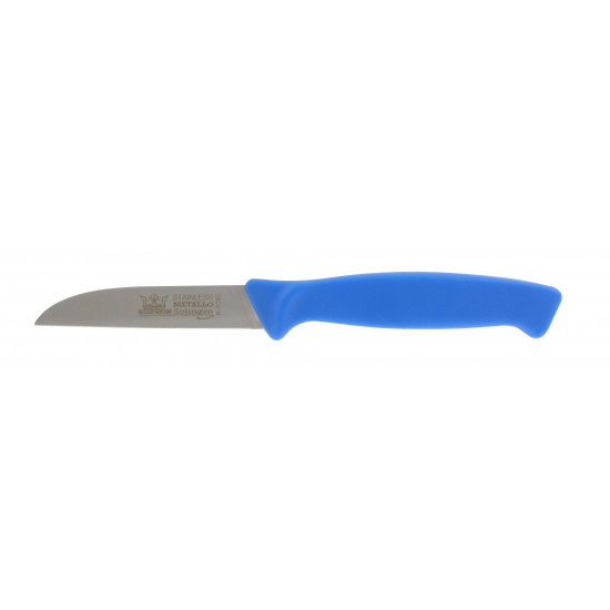 Aardappelschilmes 8 cm. RVS blauw HACCP