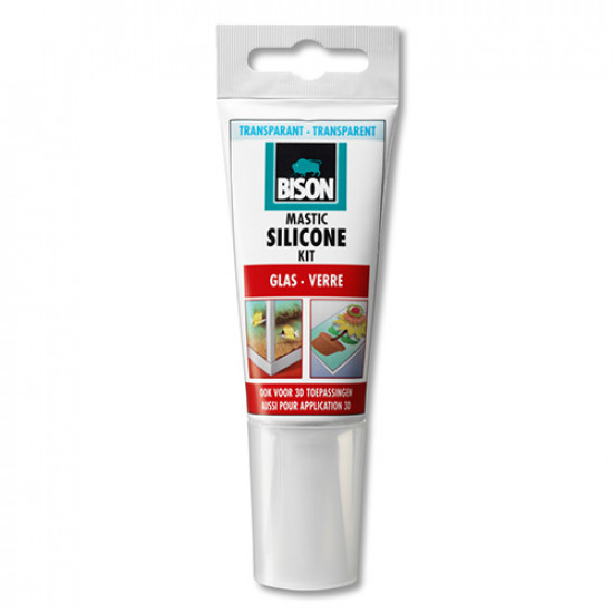 Bison siliconenkit - voor glas/tube (60 ml.) transparant