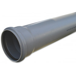 Landbouwbuis PVC 125 mm. x 3,7 mm. SN8 + manchet grijs komo (5 meter)