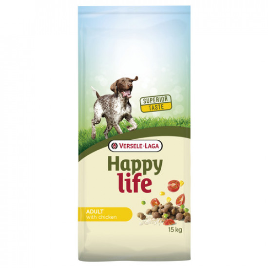 Happy life hondenvoer adult chicken 15 kg.