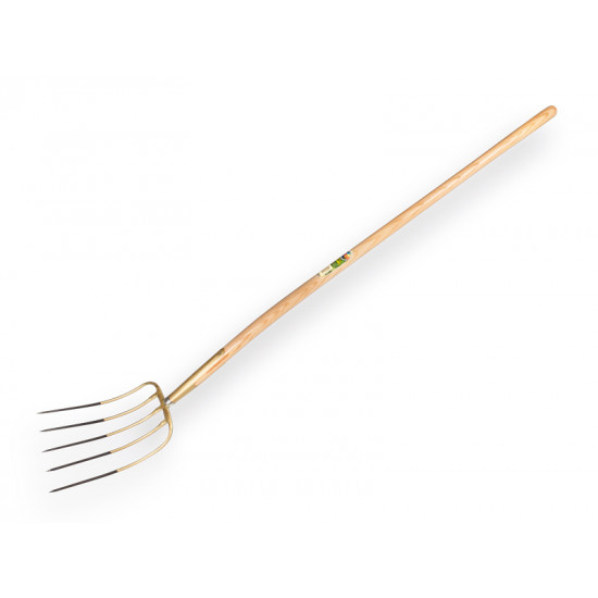 Mestvork 5 tands brons met 135 cm. steel Mestvork 5 tands brons met 135 cm. steel